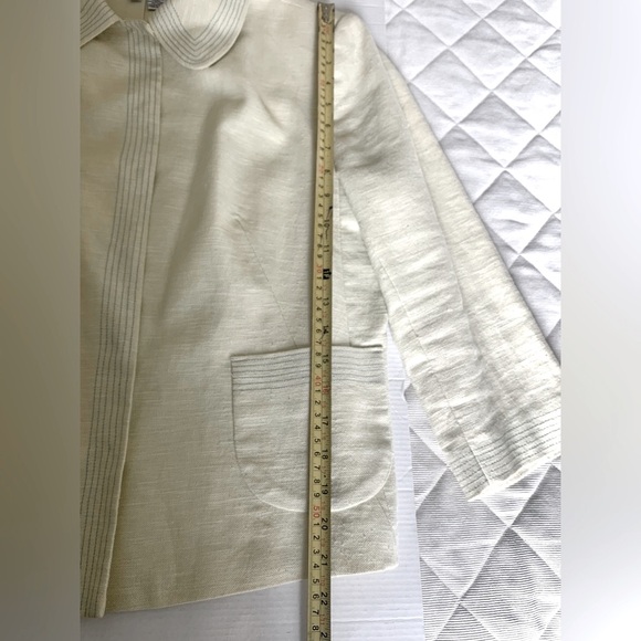 Zara Yellowish Light lime green cotton blend summer blazer 3/4 sleeves US 12 - Picture 12 of 12